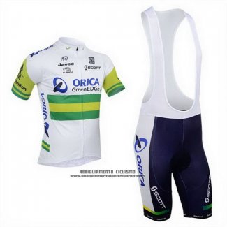 2013 Abbigliamento Ciclismo Orica GreenEDGE Bianco Manica Corta e Salopette