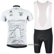 2015 Abbigliamento Ciclismo Tour de France Bianco Manica Corta e Salopette