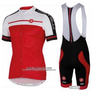 2016 Abbigliamento Ciclismo Castelli Rosso Bianco Manica Corta e Salopette