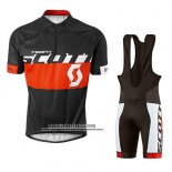 2016 Abbigliamento Ciclismo Scott Nero e Rosso Manica Corta e Salopette