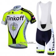 2016 Abbigliamento Ciclismo Tinkoff Verde e Nero Manica Corta e Salopette