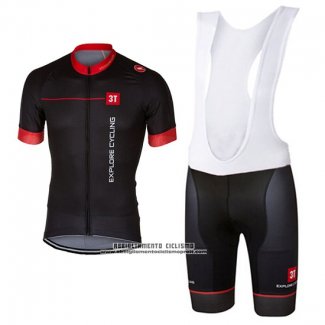 2017 Abbigliamento Ciclismo Castelli Aceso Nero e Rosso Manica Corta e Salopette