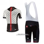 2017 Abbigliamento Ciclismo Castelli Aero Race Bianco e Nero Manica Corta e Salopette