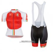 2017 Abbigliamento Ciclismo Donne Castelli Maratona Rosso e Bianco Manica Corta e Salopette