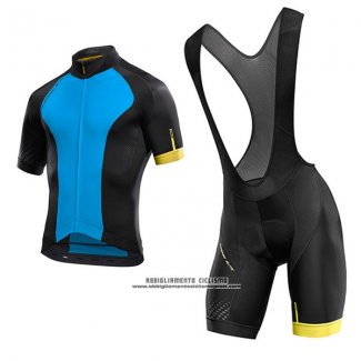 2017 Abbigliamento Ciclismo Mavic Blu e Nero Manica Corta e Salopette