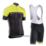 2017 Abbigliamento Ciclismo Northwave Verde e Nero Manica Corta e Salopette