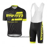 2017 Abbigliamento Ciclismo Scott Nero e Giallo Manica Corta e Salopette