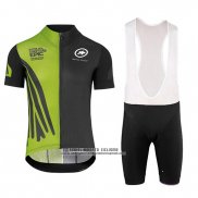 2018 Abbigliamento Ciclismo Assos SS.Capeepicxc Verde Manica Corta e Salopette