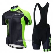 2018 Abbigliamento Ciclismo Capo Nero Verde Manica Corta e Salopette