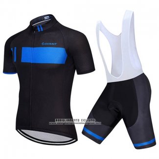 2018 Abbigliamento Ciclismo Giant Nero e Blu Manica Corta e Salopette