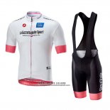 2018 Abbigliamento Ciclismo Giro d'Italia Bianco Manica Corta e Salopette