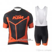 2018 Abbigliamento Ciclismo KTM Nero Arancione Manica Corta e Salopette