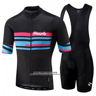 2018 Abbigliamento Ciclismo Morvelo Nero e Blu Manica Corta e Salopette