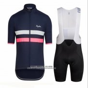 2018 Abbigliamento Ciclismo Ralph Blu Scuro e Rosa Manica Corta e Salopette