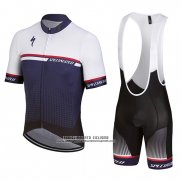 2018 Abbigliamento Ciclismo Specialized Bianco Viola Manica Corta e Salopette