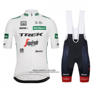 2018 Abbigliamento Ciclismo Trek Segafredo Bianco Verde Manica Corta e Salopette