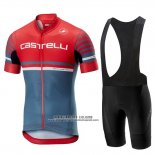 2019 Abbigliamento Ciclismo Castelli Free AR 4.1 Rosso Grigio Manica Corta e Salopette