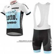 2019 Abbigliamento Ciclismo Lotto NL-Jumbo Blu Bianco Manica Corta e Salopette