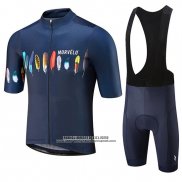 2019 Abbigliamento Ciclismo Morvelo Spento Blu Manica Corta e Salopette