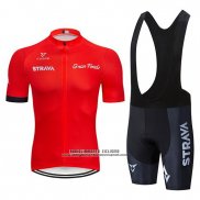 2019 Abbigliamento Ciclismo STRAVA Rosso Manica Corta e Salopette