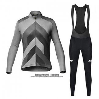 2020 Abbigliamento Ciclismo Mavic Grigio Manica Lunga e Salopette