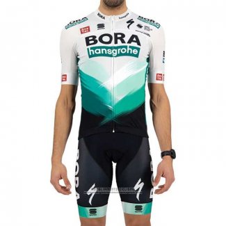 2021 Abbigliamento Ciclismo Bora-Hansgrone Bianco Verde Manica Corta e Salopette