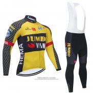 2021 Abbigliamento Ciclismo Jumbo Visma Giallo Nero Manica Lunga e Salopette