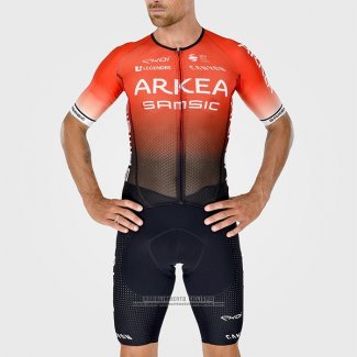 2022 Abbigliamento Ciclismo Arkea Samsic Nero Rosso Manica Corta e Salopette