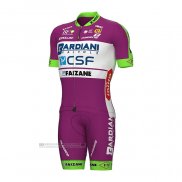 2022 Abbigliamento Ciclismo Bardiani Csf Viola Manica Corta e Salopette