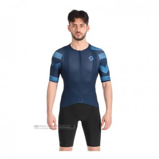 2022 Abbigliamento Ciclismo Scott Blu Manica Corta e Salopette(1)