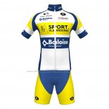 2022 Abbigliamento Ciclismo Sport Vlaanderen-Baloise Blu Giallo Manica Corta e Salopette